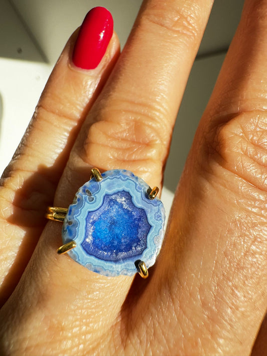 Achat Druzy Ring